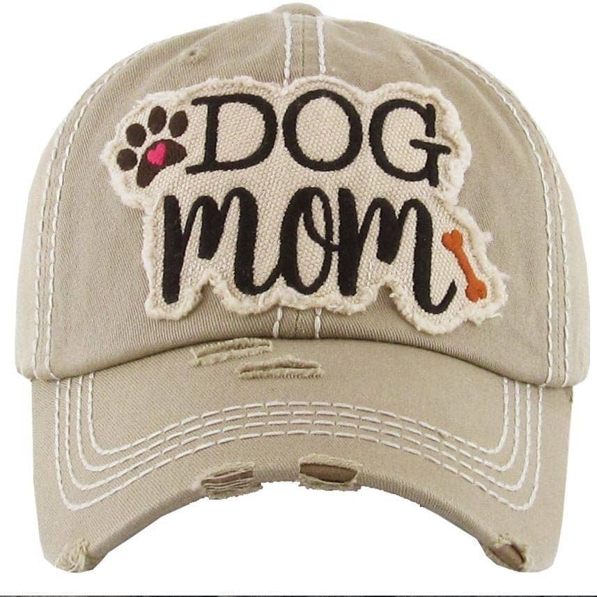 DOG MOM Washed Vintage Premium Cotton Cap