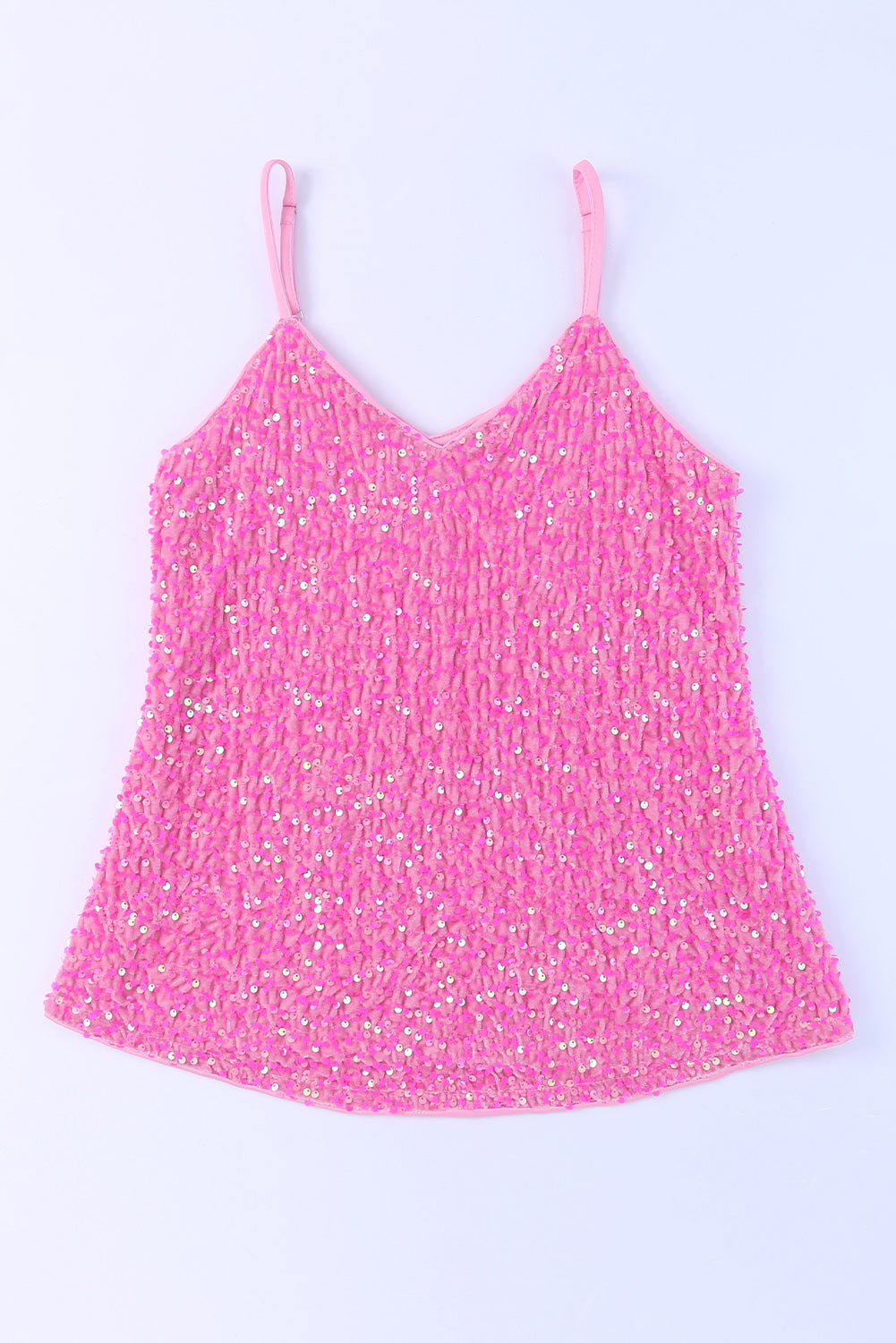 Shiny Sequin Spaghetti Strap Cami Top