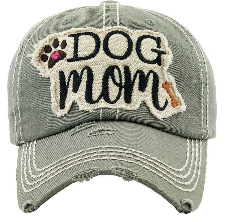 DOG MOM Washed Vintage Premium Cotton Cap