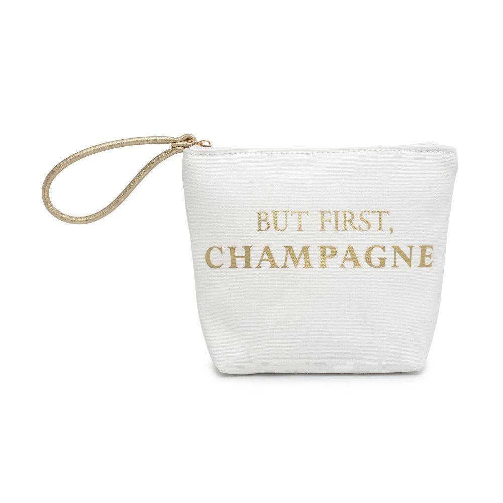 Printed Canvas Wristlet Cosmetic Make Up Bag Pouch