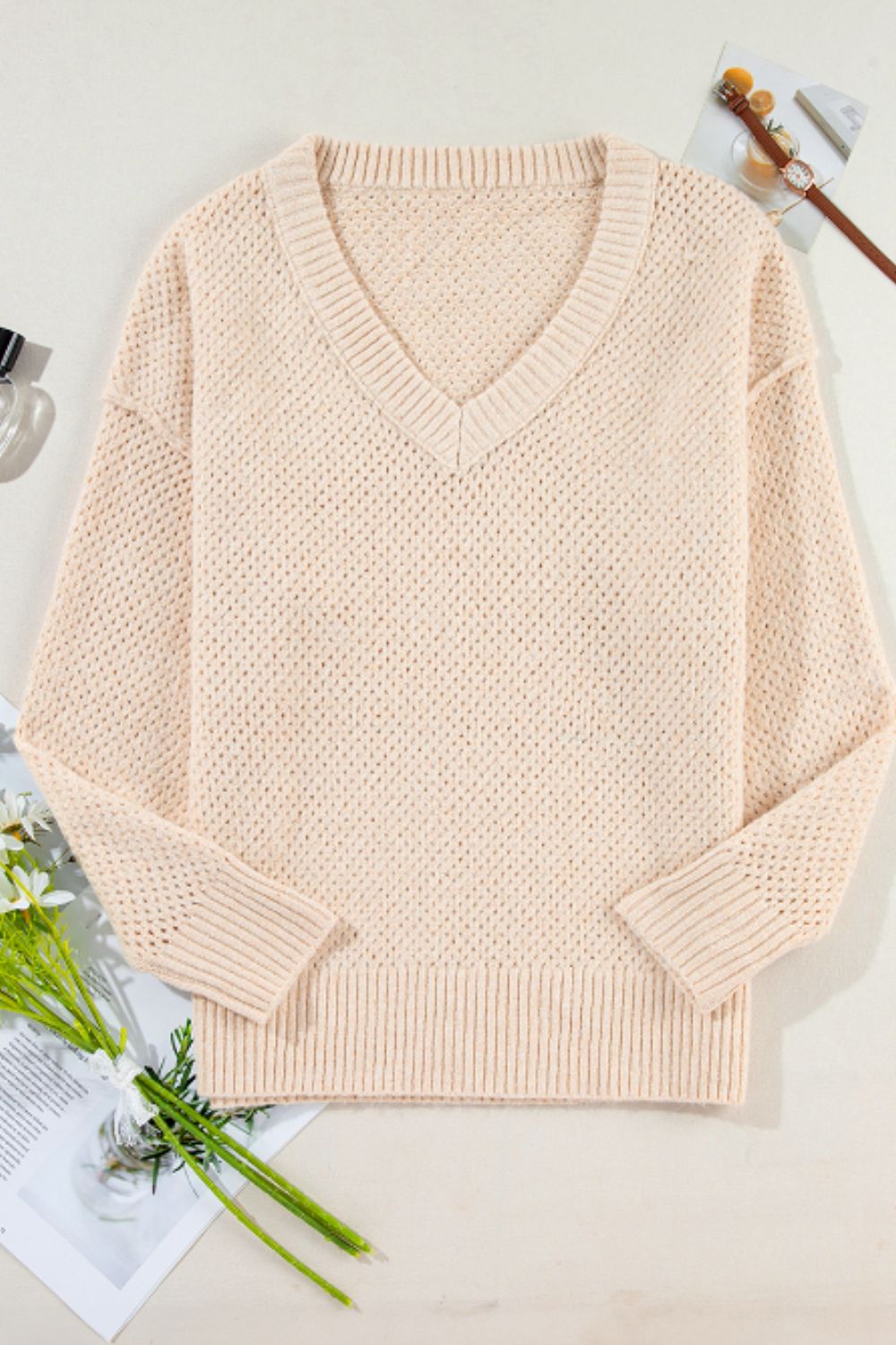 Dropped Shoulder Long Sleeve Sweater