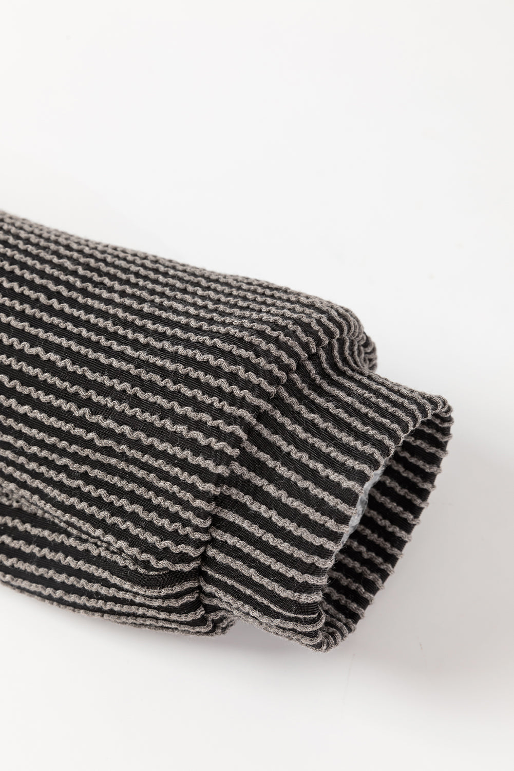 Parchment Corded Long Sleeve Top and High Waist Shorts Set