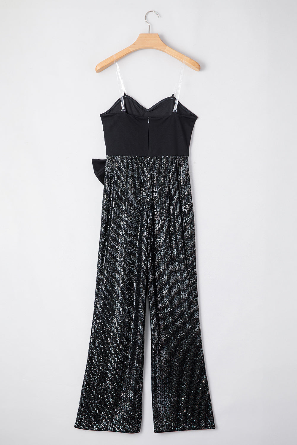 Sequin Tube Top Bowknot Wide Leg Jumpsuit