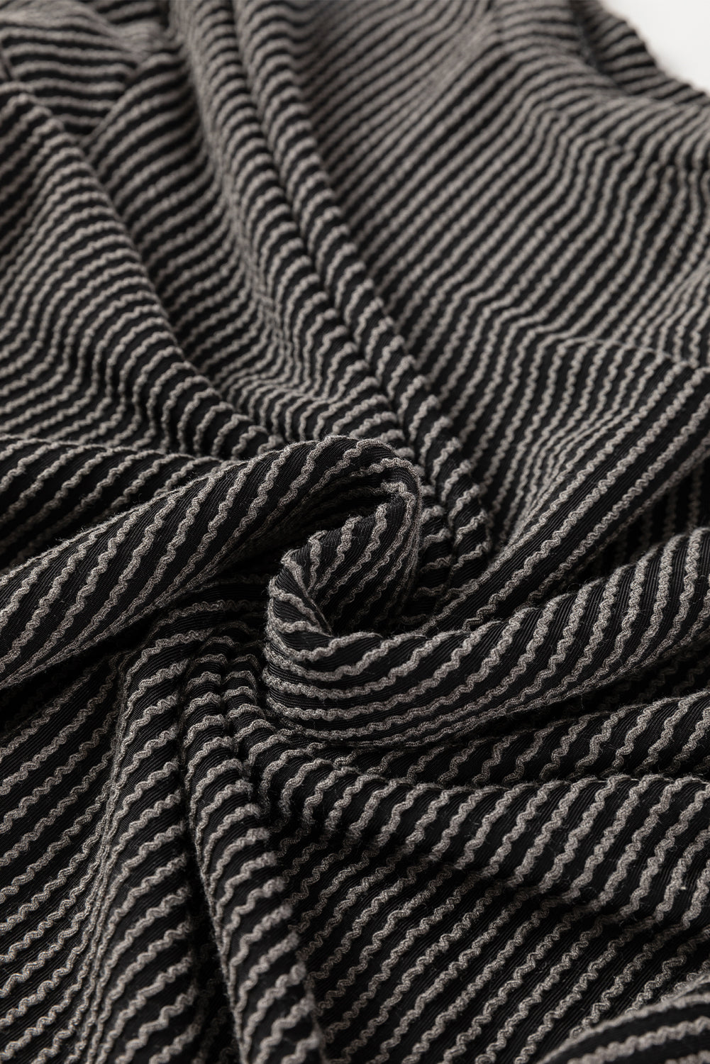 Parchment Corded Long Sleeve Top and High Waist Shorts Set