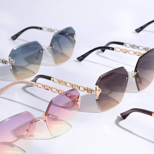 Hexagon Lenses Linked Design Legs Sunglasses
