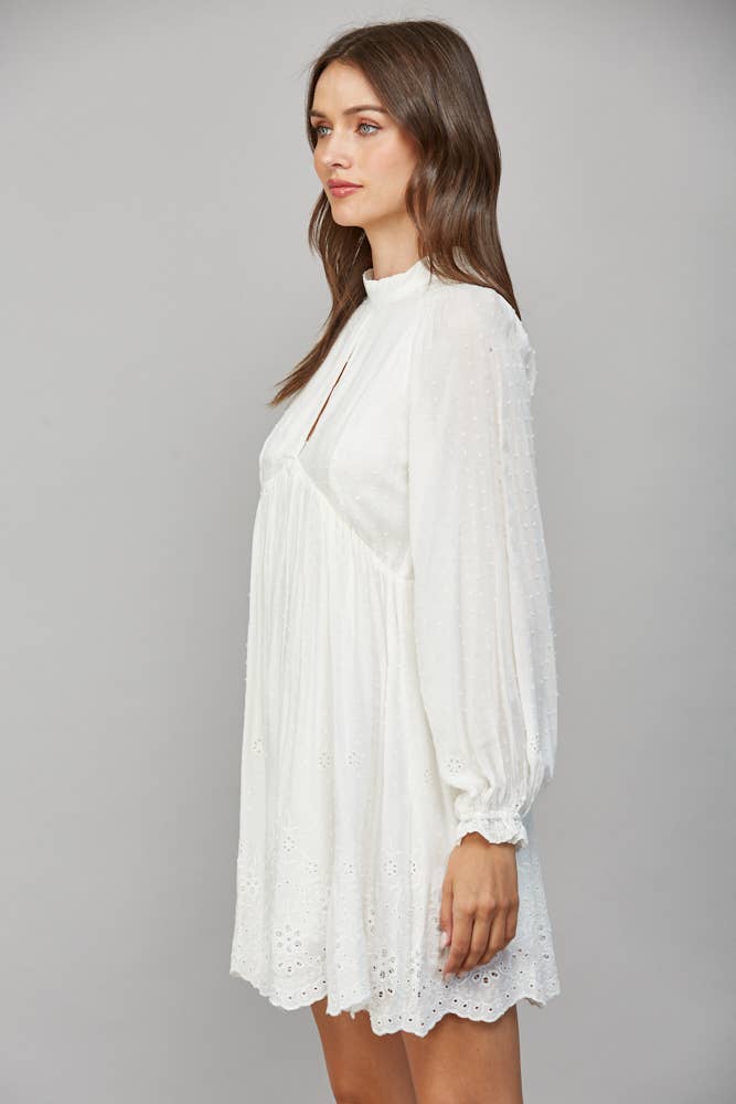 BRODERIE ANGLAISE SWISS DOT DRESS FD5455