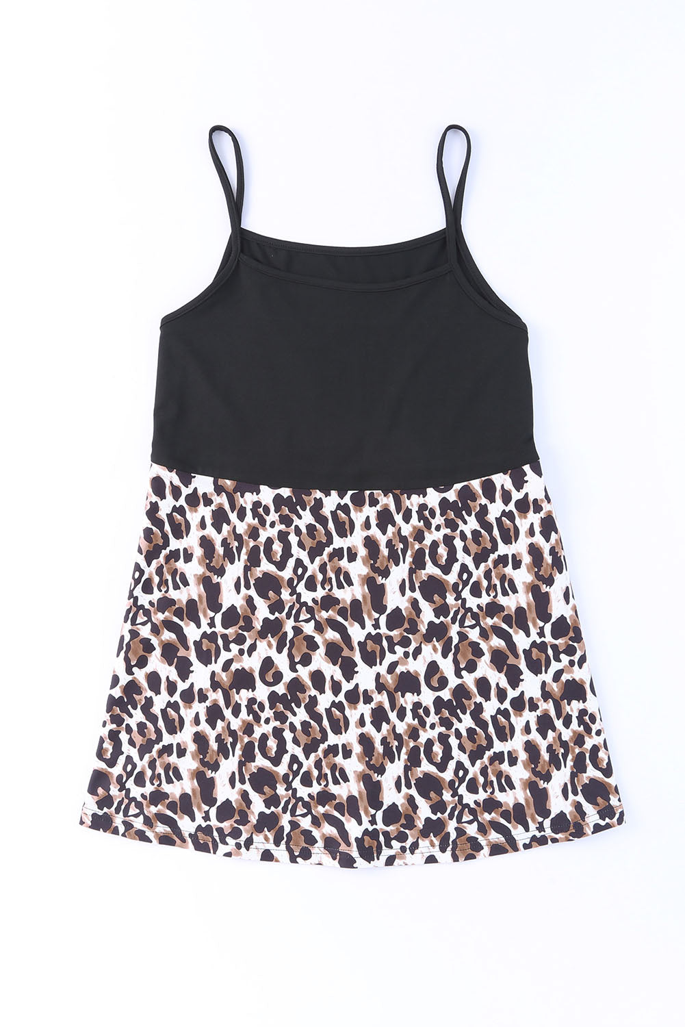 Leopard Patchwork Casual Spaghetti Strap Cami Top