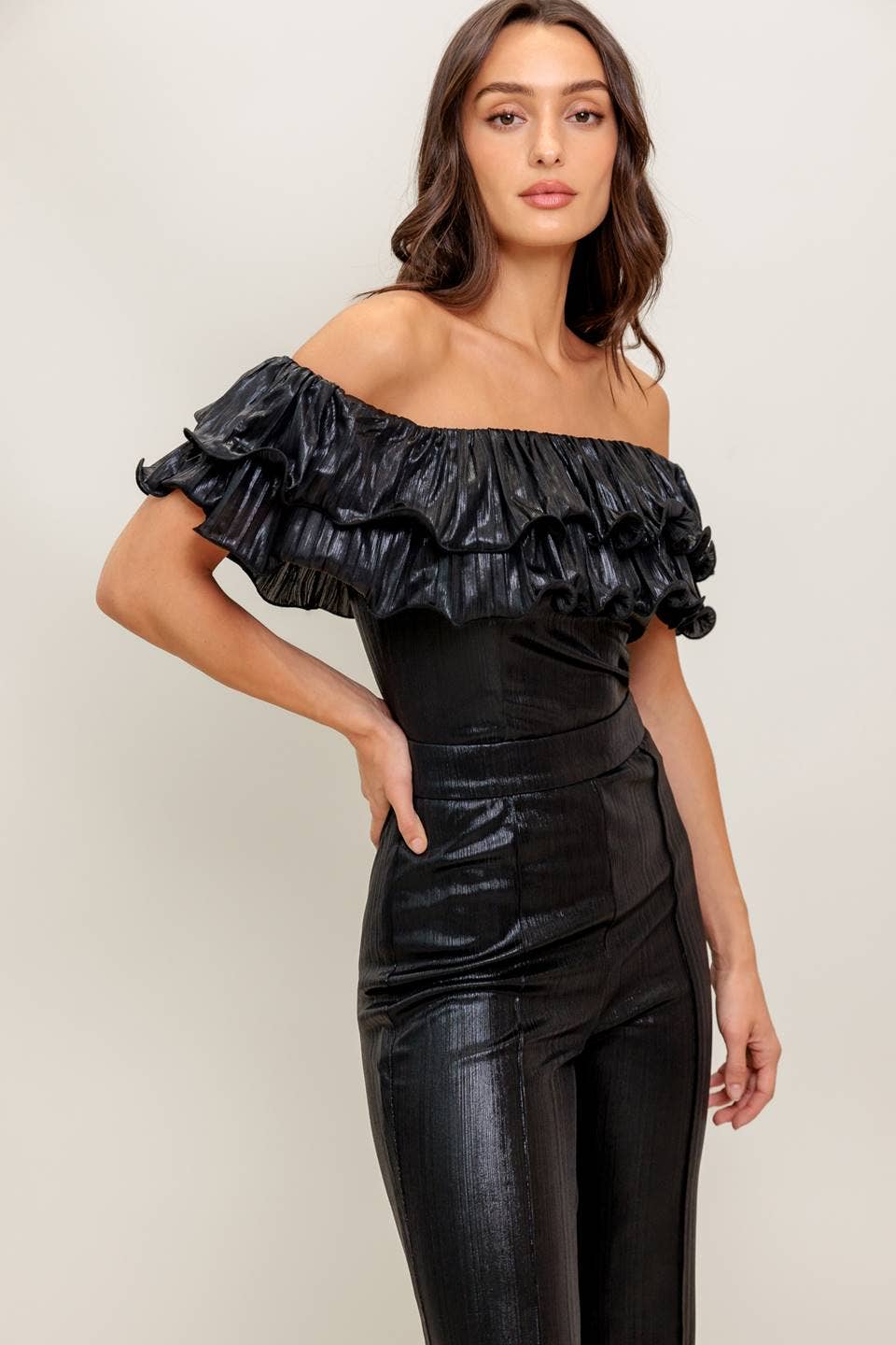 Coated Woven Jumpsuit
