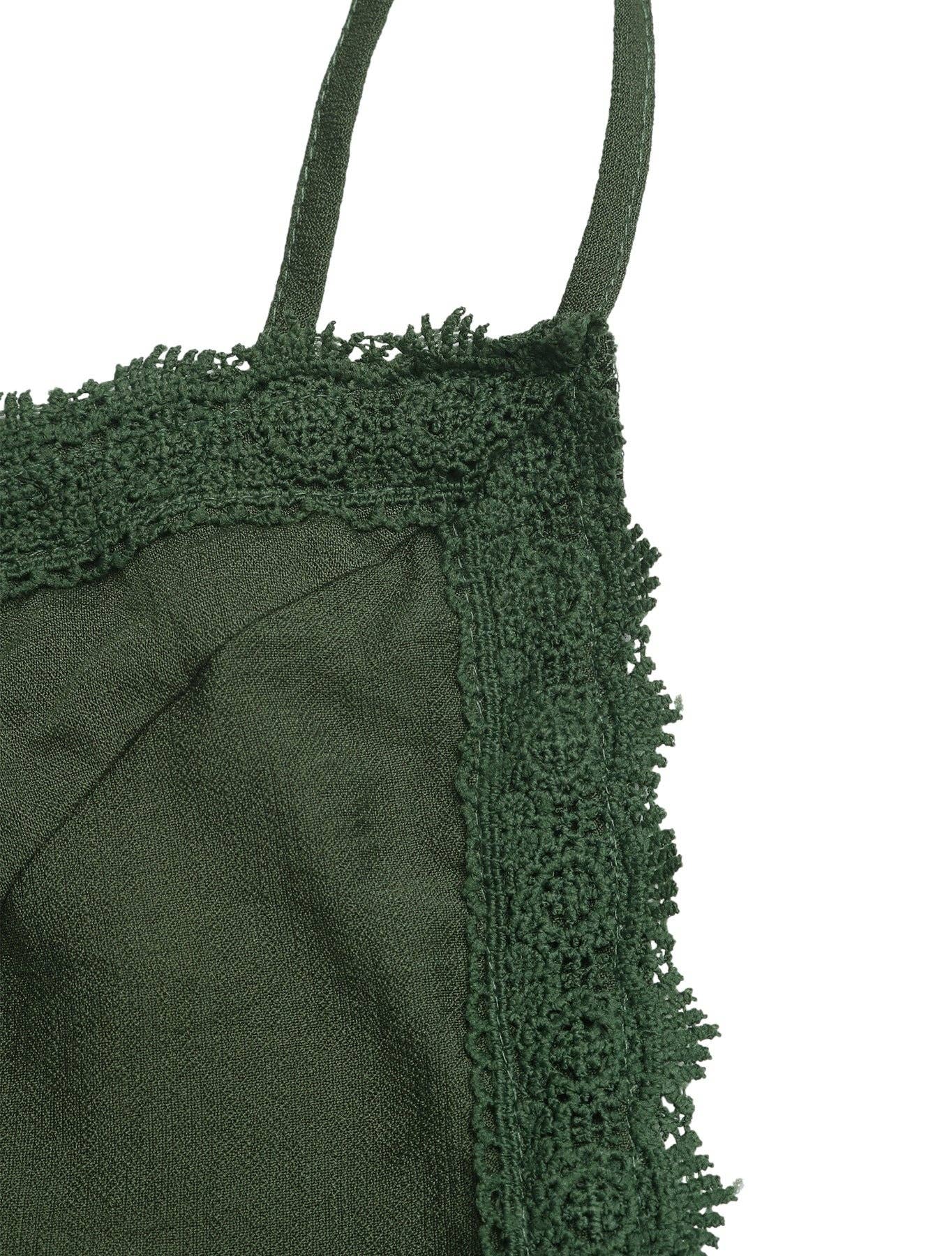 Boho Lace Maxi Dress V Neck Backless Spaghetti Strap