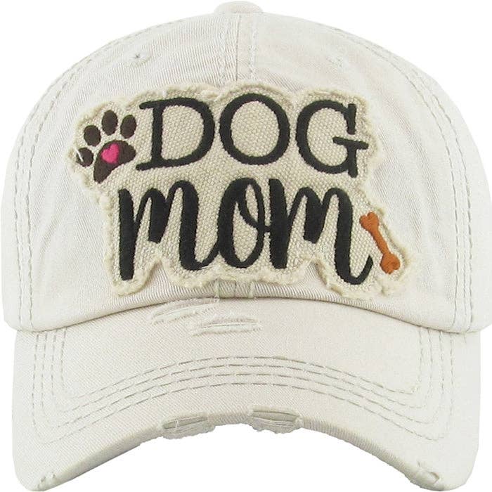DOG MOM Washed Vintage Premium Cotton Cap