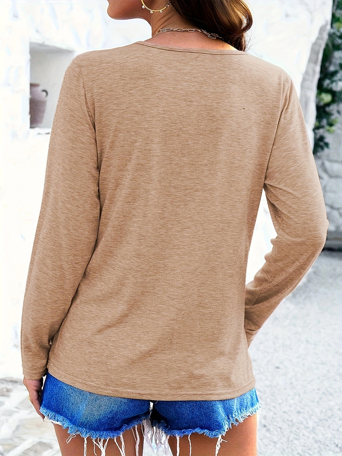 V-Neck Long Sleeve T-Shirt