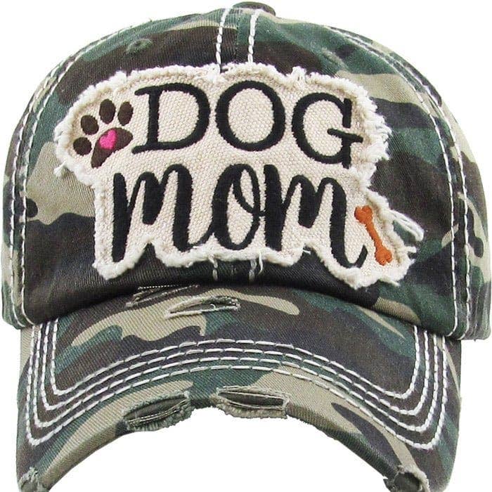 DOG MOM Washed Vintage Premium Cotton Cap