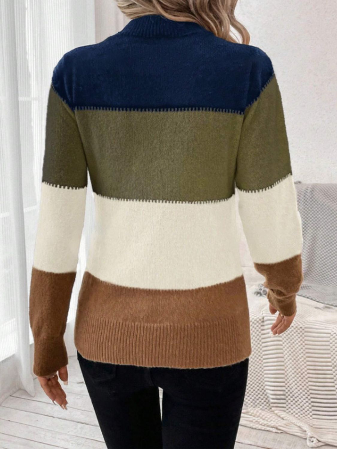 Mock Neck Long Sleeve Sweater