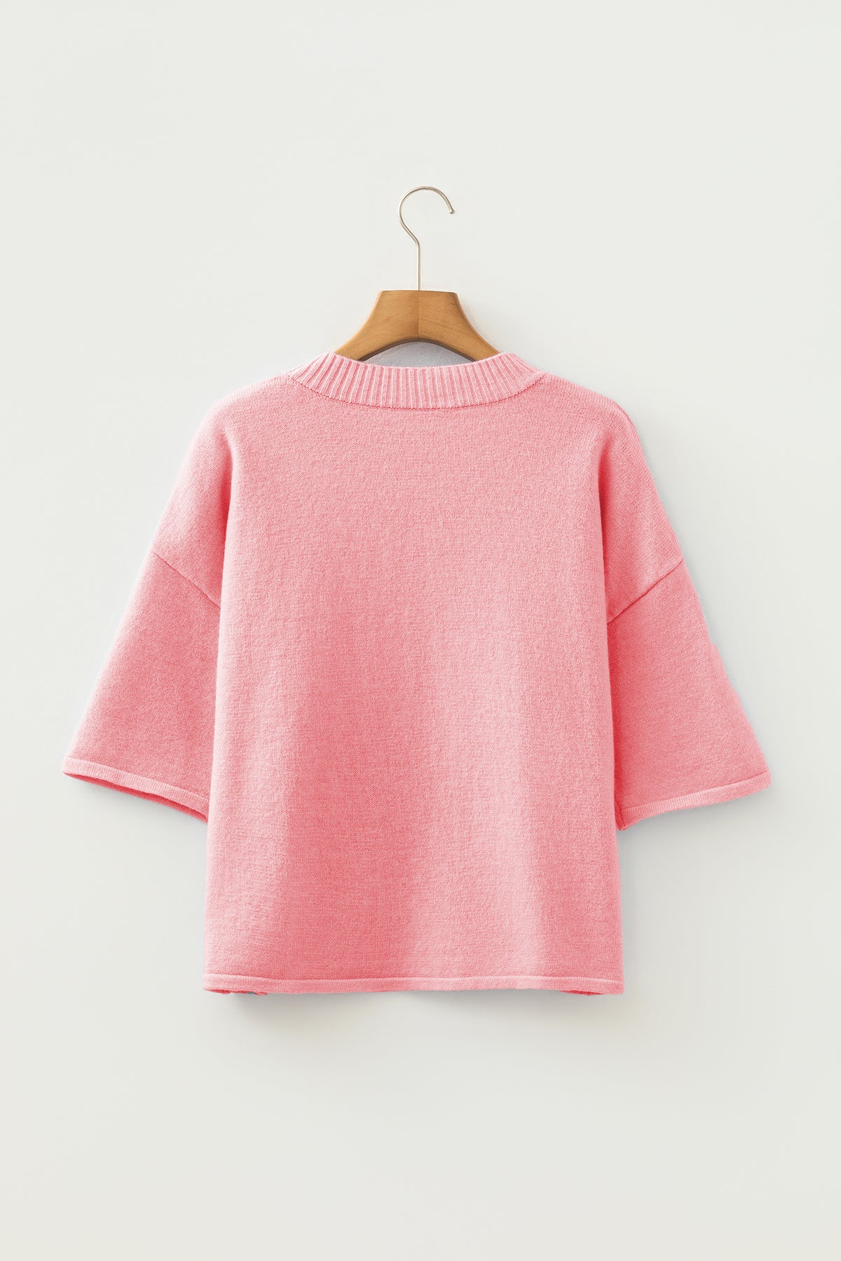 Lavendula 3/4 Sleeve Boxy Knit Button Down Sweater Cardigan