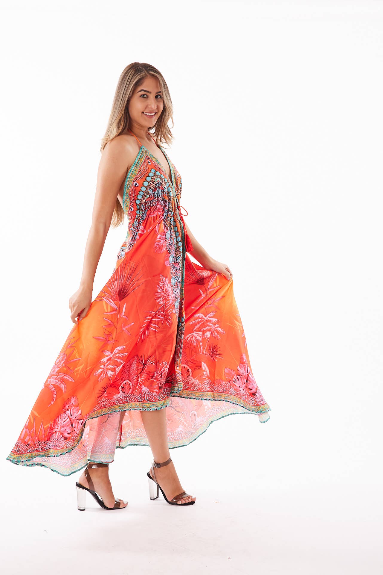 Coral pink Hawaii dress BACK IN STOCK