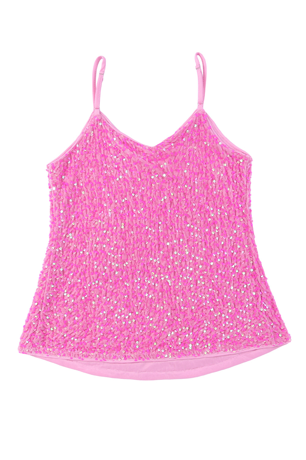 Shiny Sequin Spaghetti Strap Cami Top