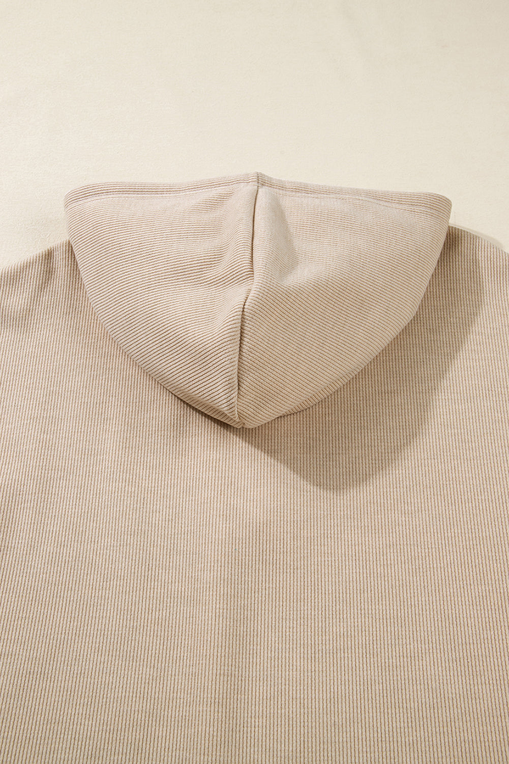 Smoke Gray Drawstring Pullover Hoodie and High Waist Pants Corduroy Suit