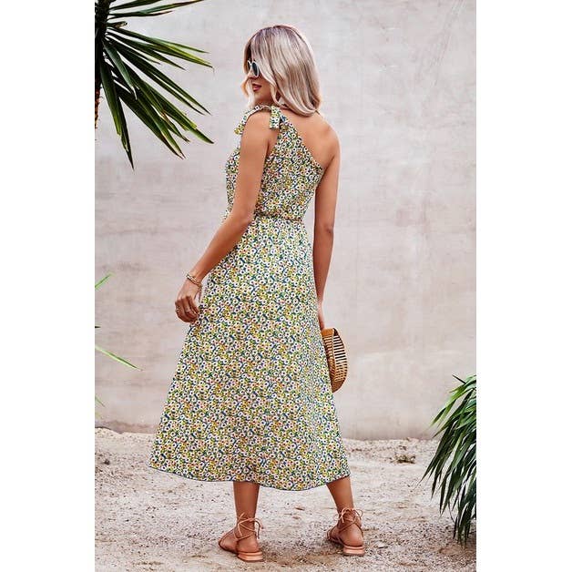 One Shoulder Sleeveless Maxi Dress