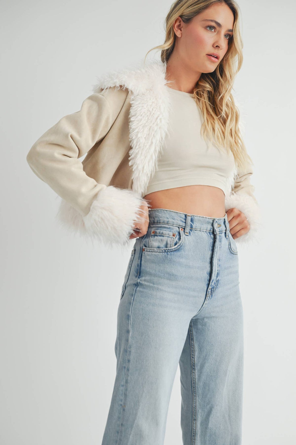 Faux Fur Trim Jacket