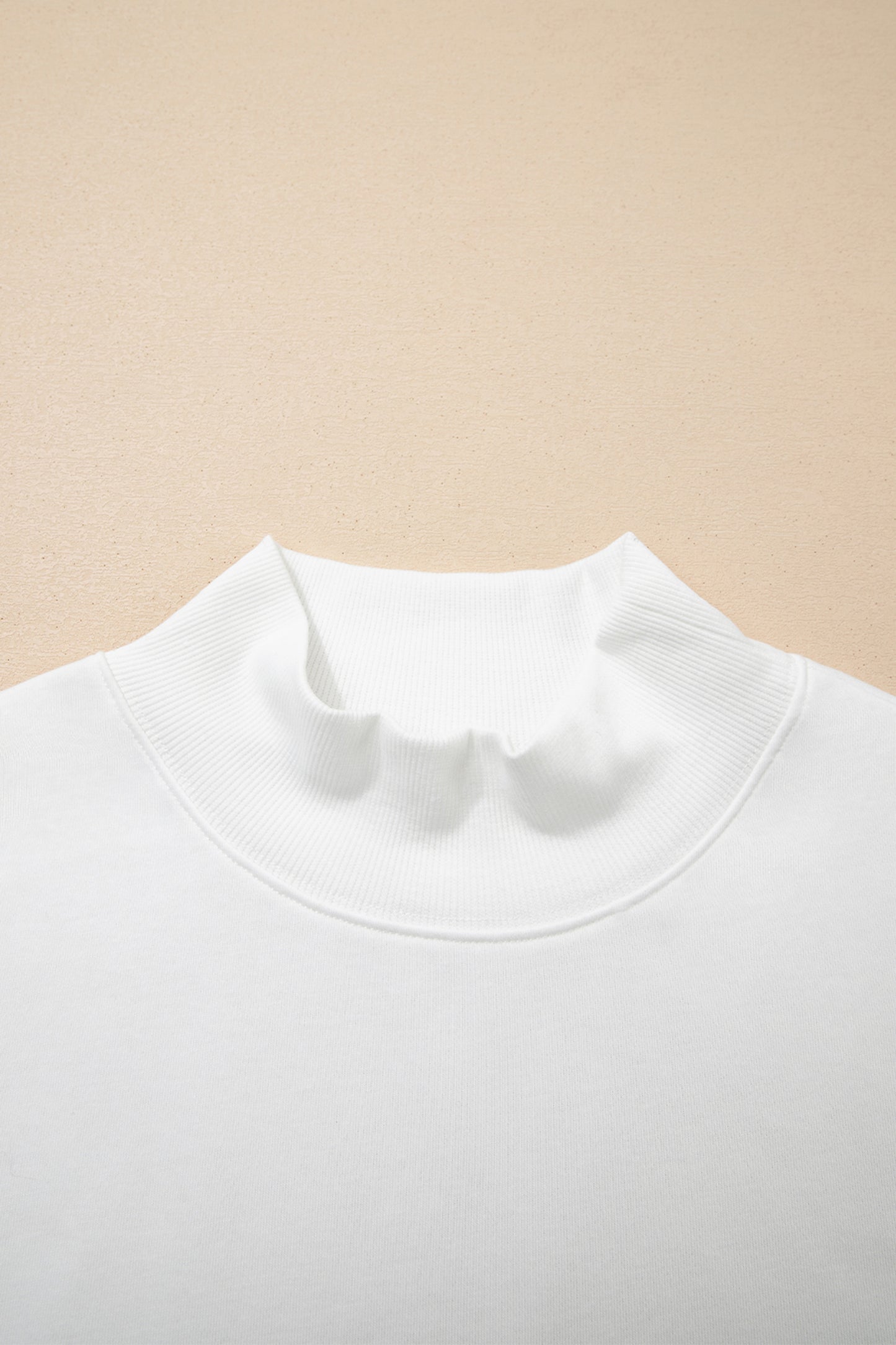 Phalaenopsis Solid Color High Neck Cap Sleeve Loose Top