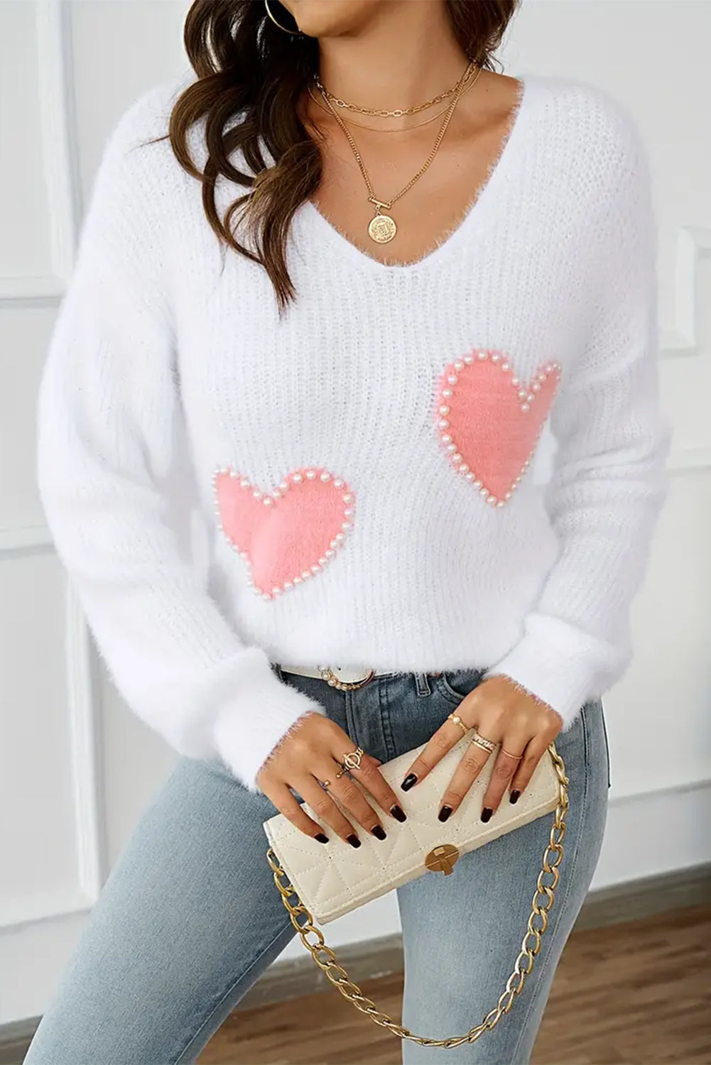 V Neck Knit Sweater