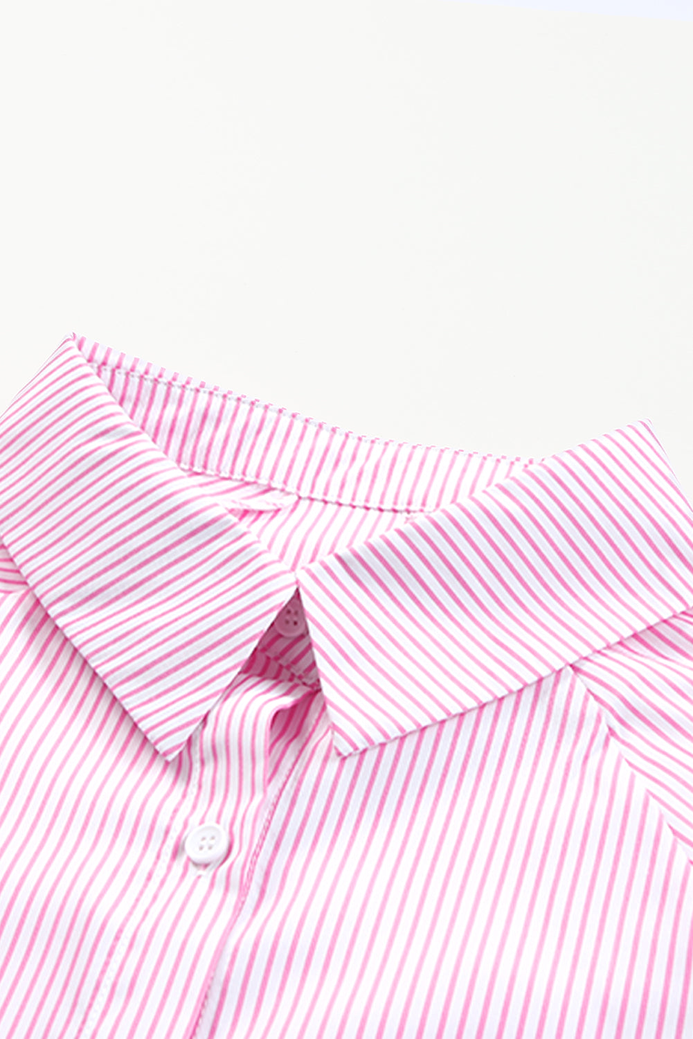 Striped Casual Shirred Cuffs Shirt