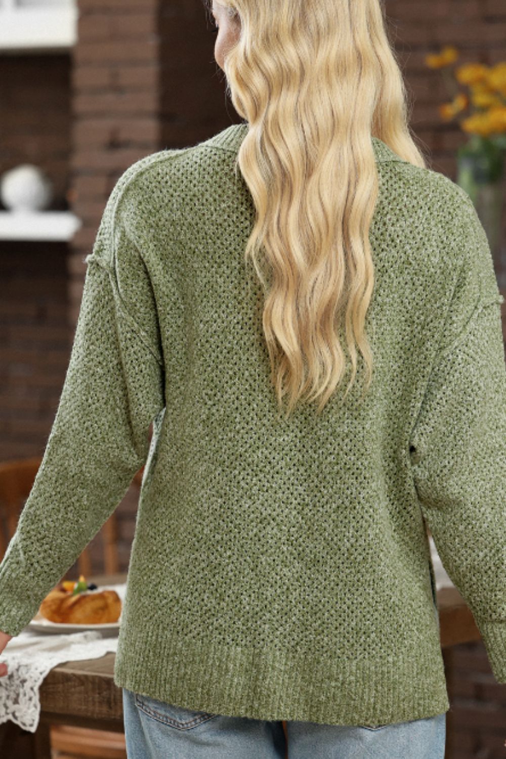 Dropped Shoulder Long Sleeve Sweater