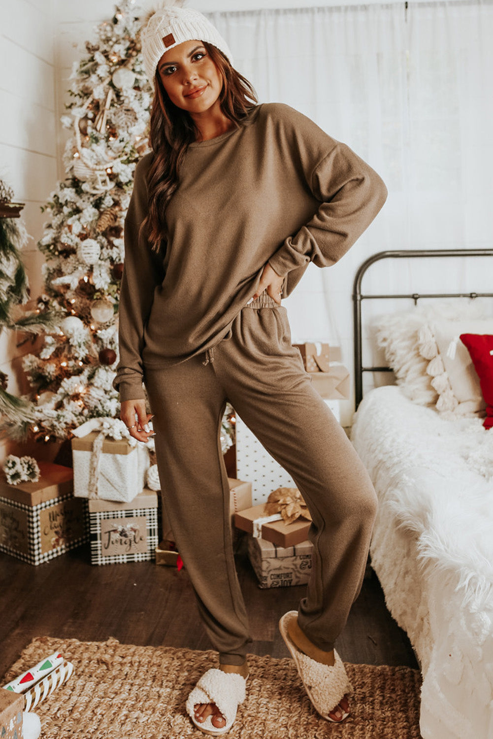 Long Sleeve Pullover & Jogger Pants Loungewear Set