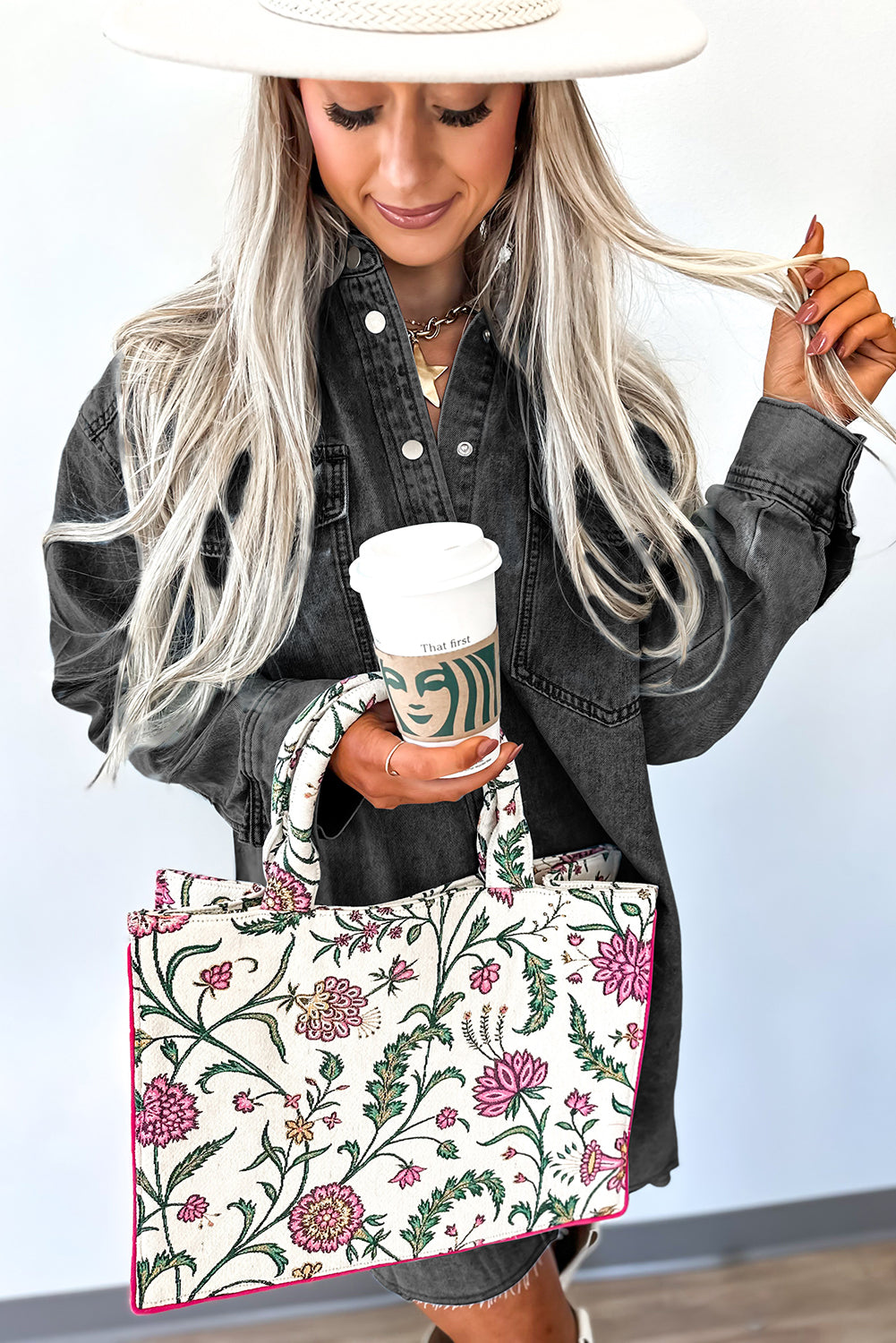 Medium Grey Chest Pocket Raw Hem Denim Loose Shirt Dress