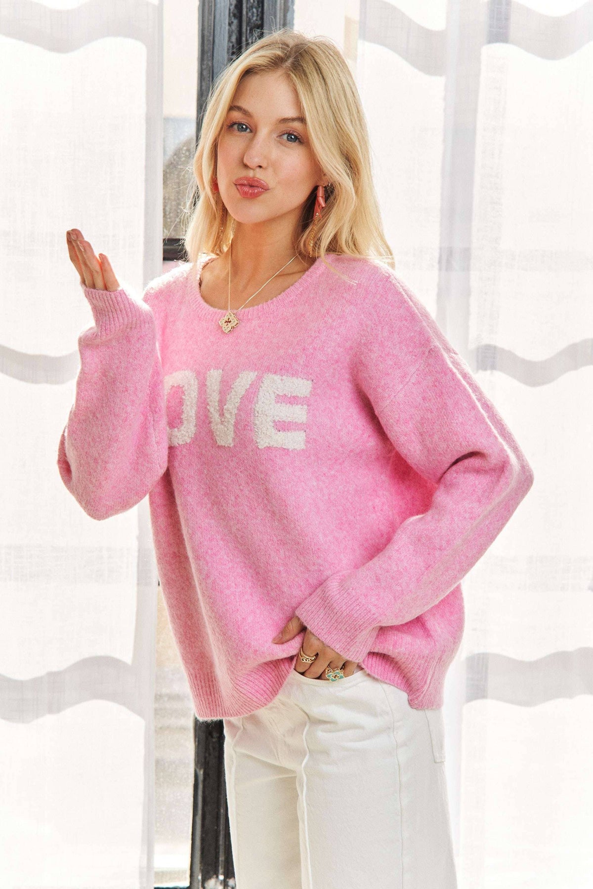 CESW3766-ALPHABET SHAPES LONG SLEEVES SWEATER