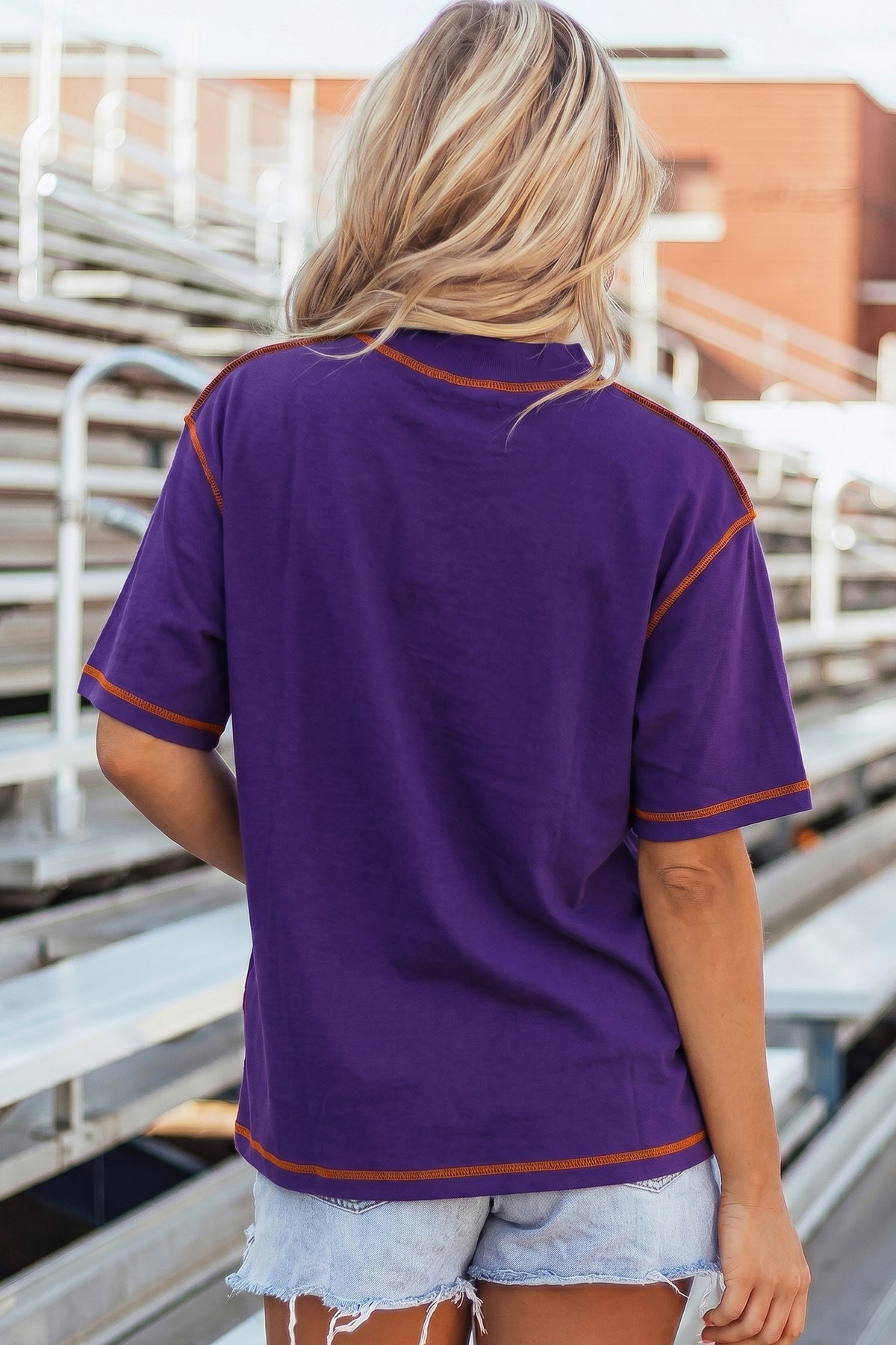 Tillandsia Purple Reversible Contrast-Stitched T-Shirt