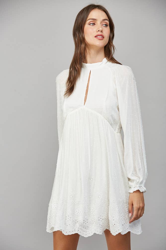 BRODERIE ANGLAISE SWISS DOT DRESS FD5455