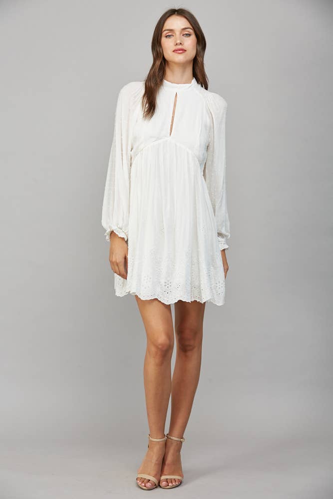 BRODERIE ANGLAISE SWISS DOT DRESS FD5455