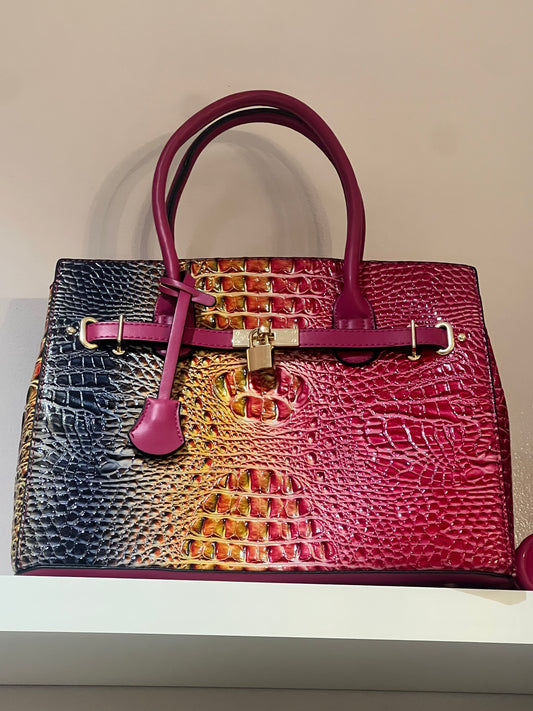 Firkin Mutli Alligator Bag with Matching Wallet