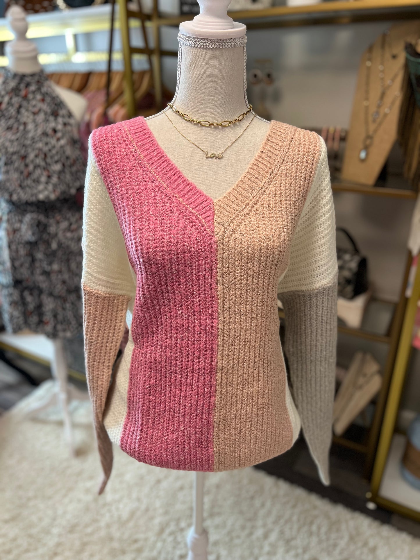 Multi Color Pink Sweater