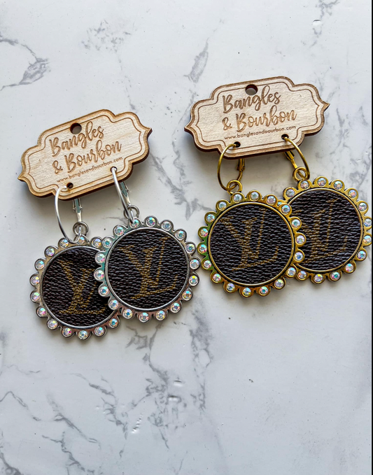 Upcycled LV Earrings