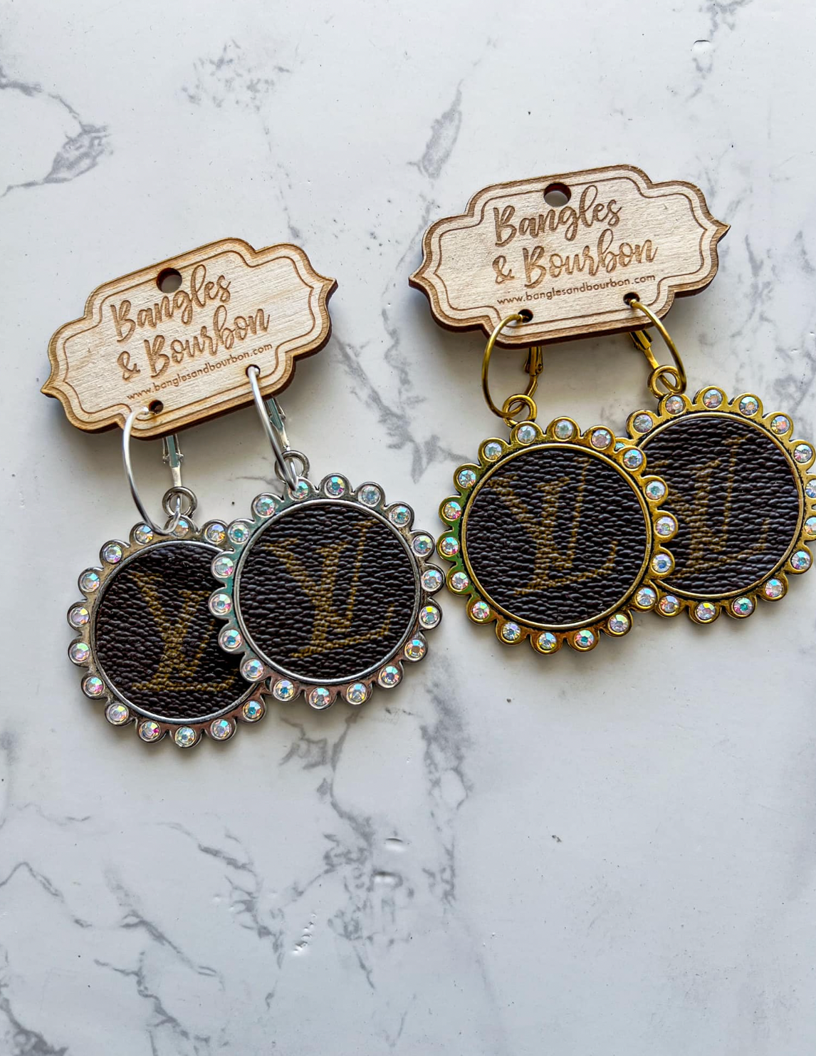 Upcycled LV Earrings