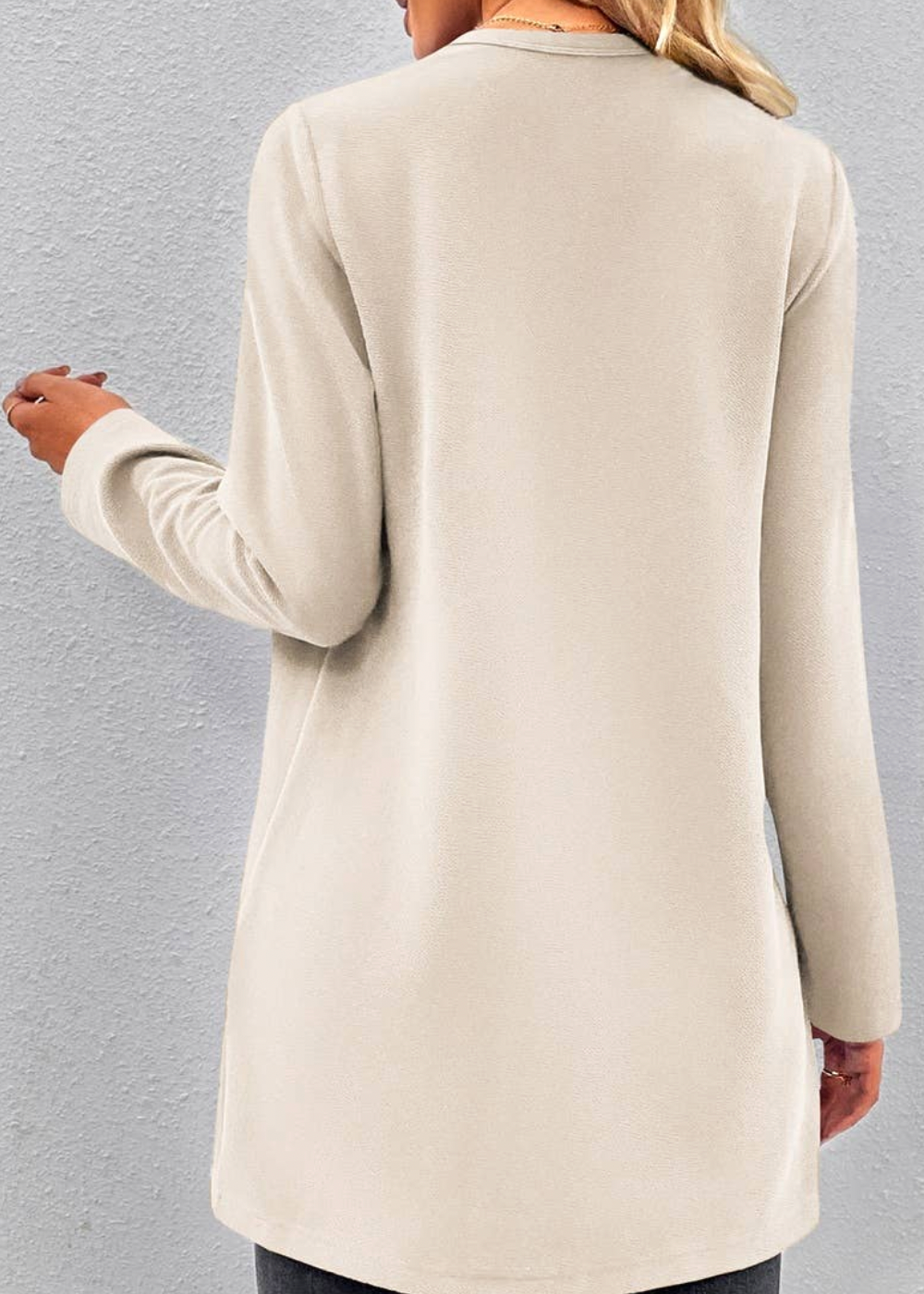 Open Front Long Sleeves Long Body Solid Cardigan