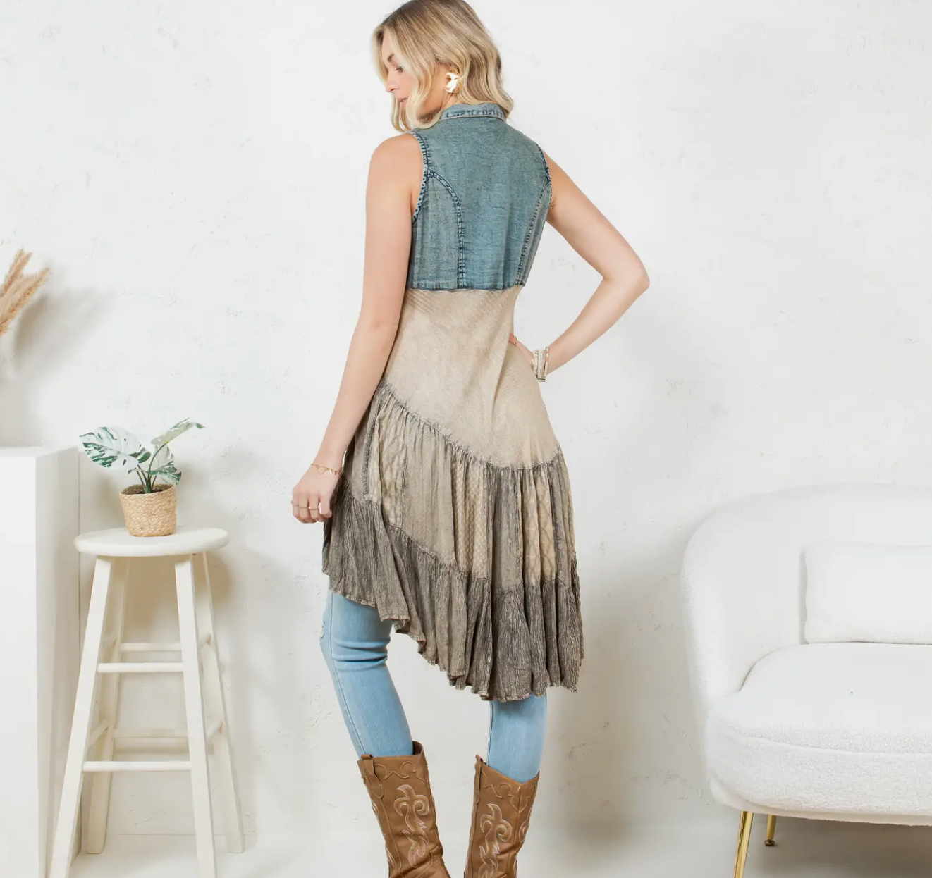 Front-Open Asymmetrical High Low Top - New Design
