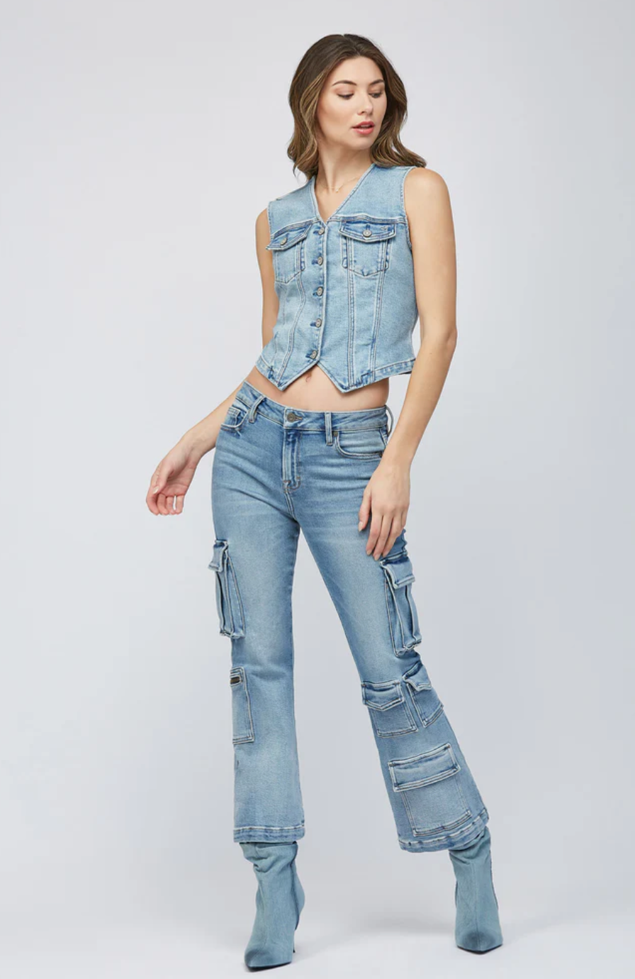 Rebel Light Wash Denim Vest