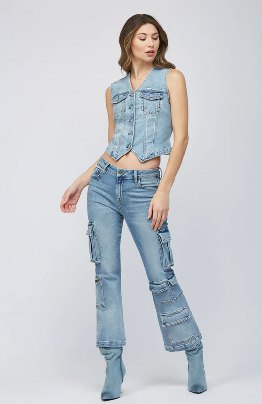 Rebel Light Wash Denim Vest