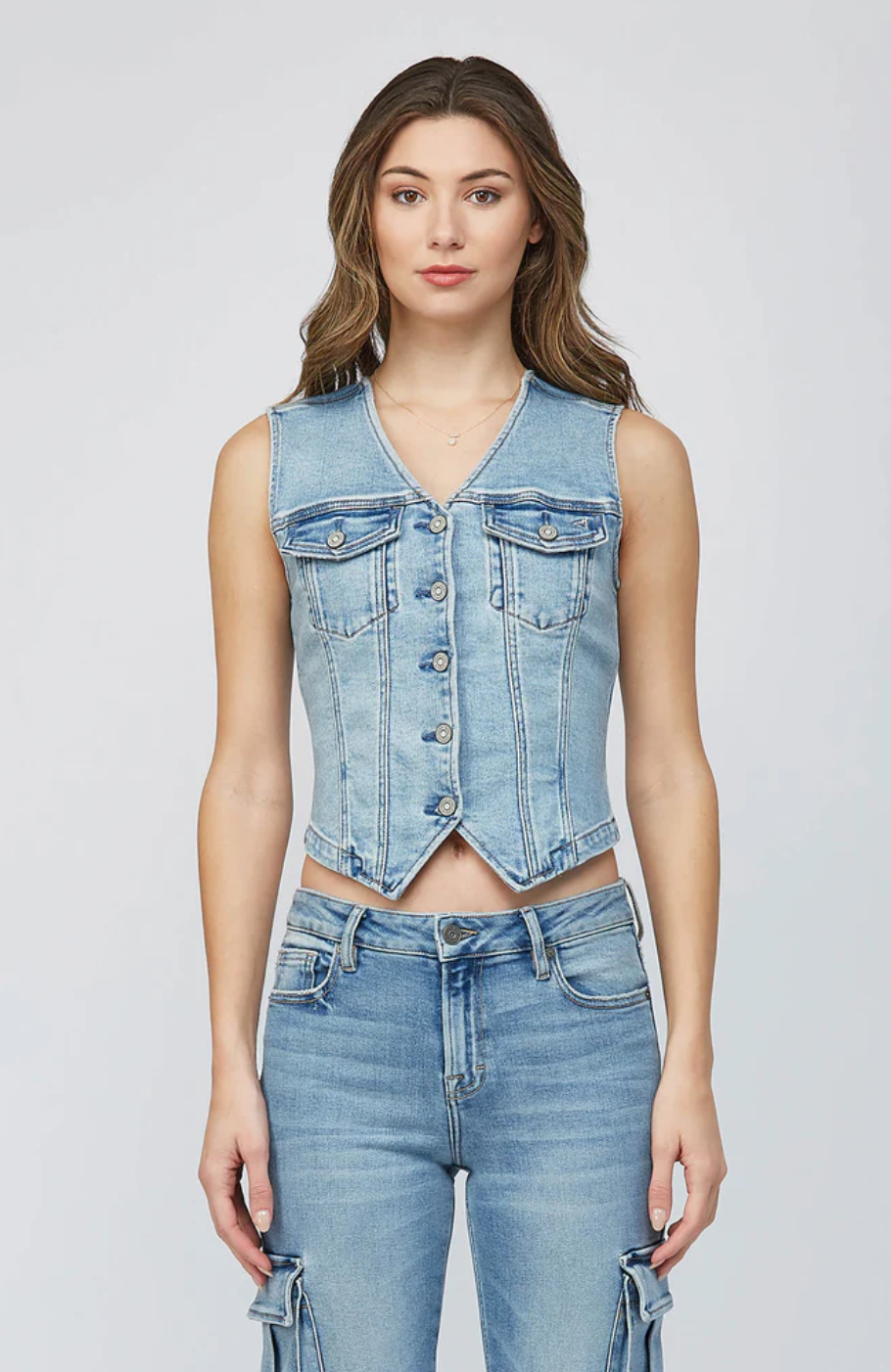 Rebel Light Wash Denim Vest