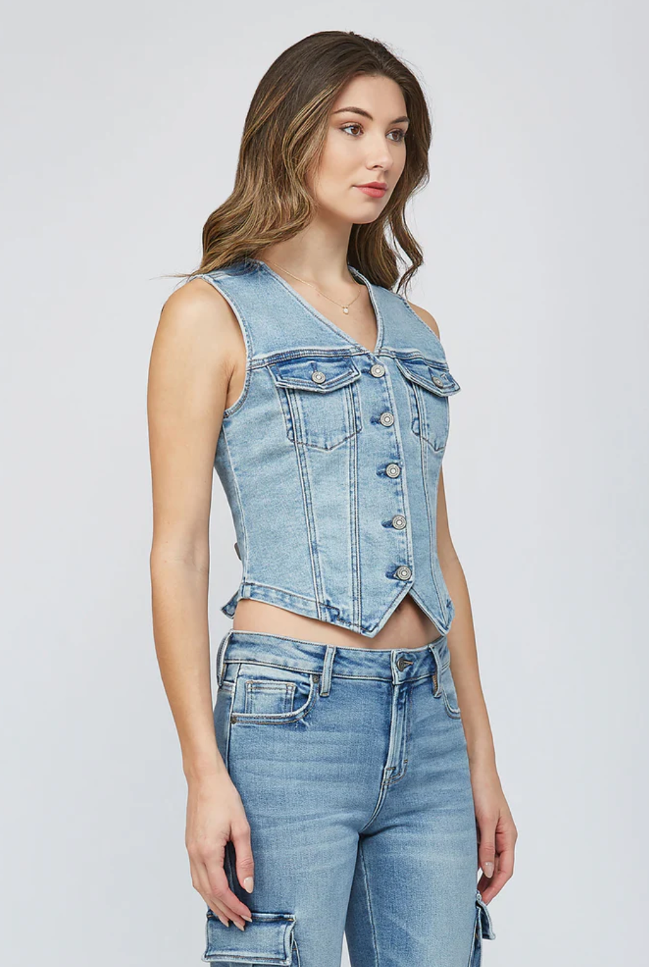 Rebel Light Wash Denim Vest