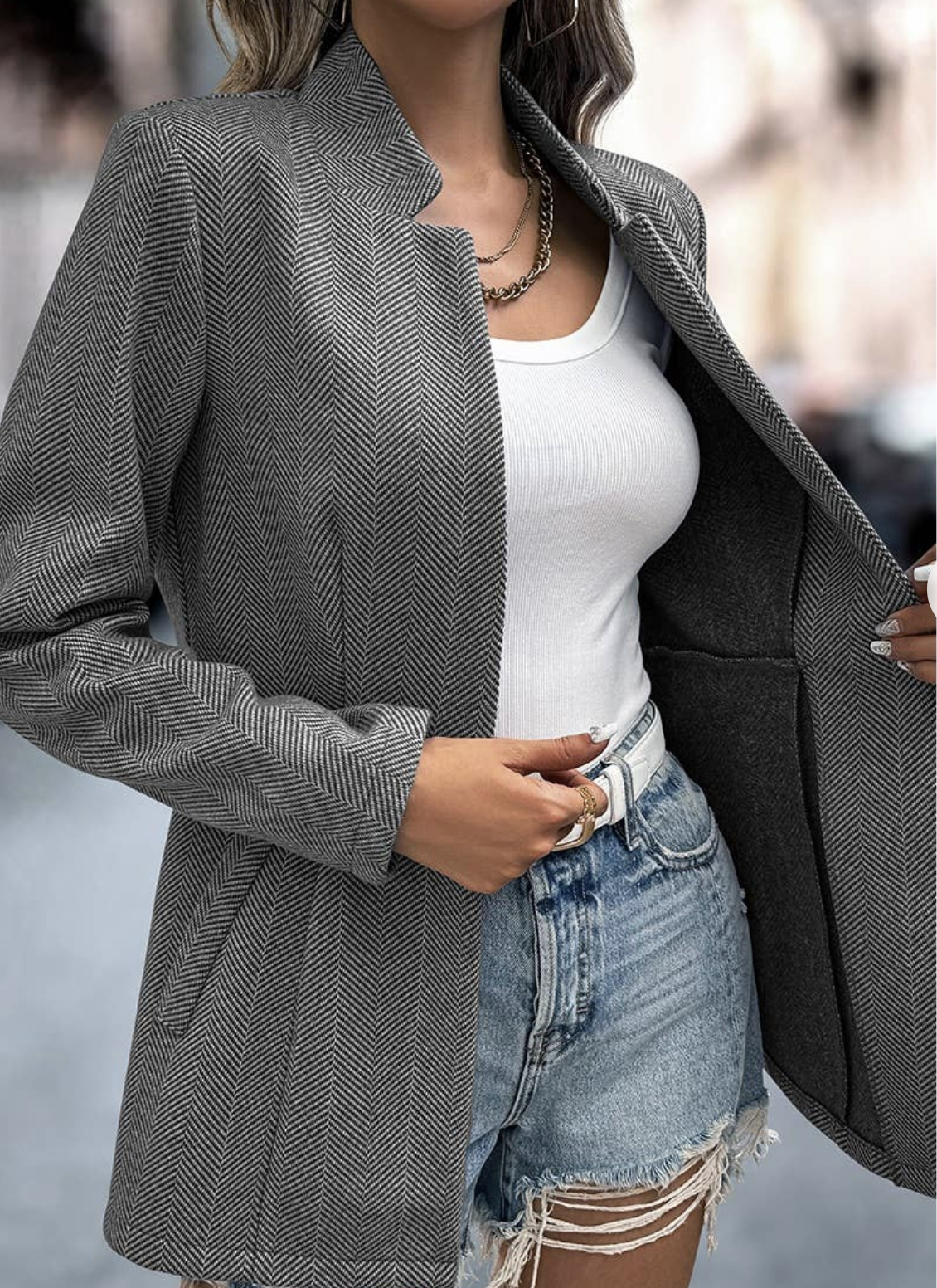 Long Sleeve Elegant Wool Coat