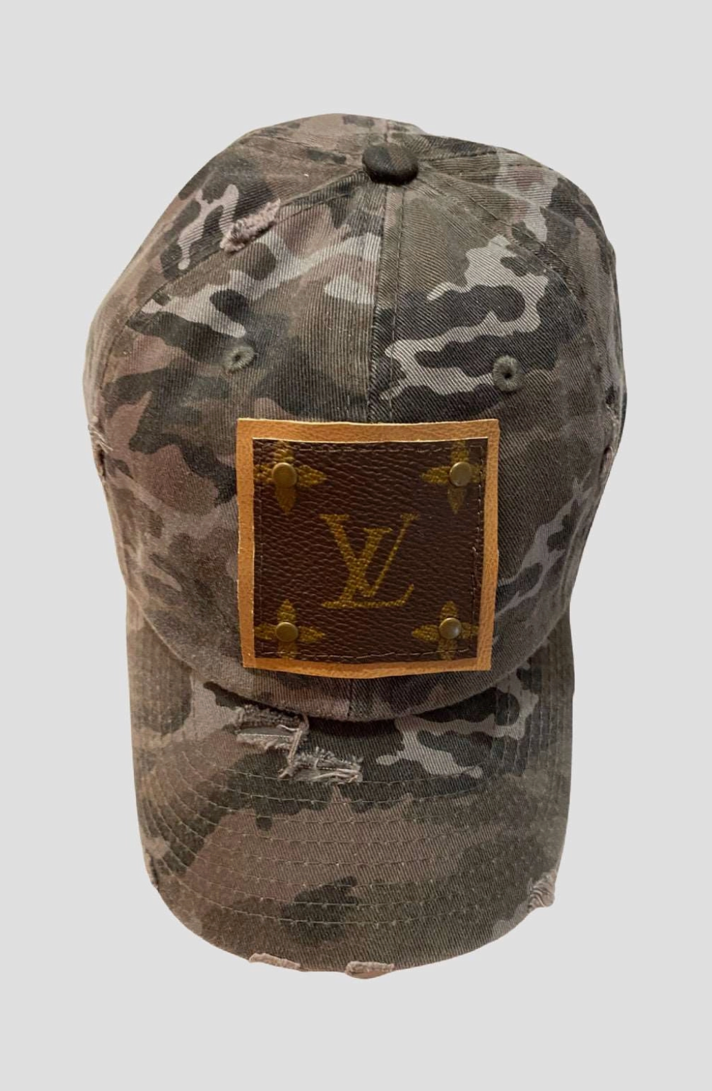 Up-Cycled Black Camo Cap