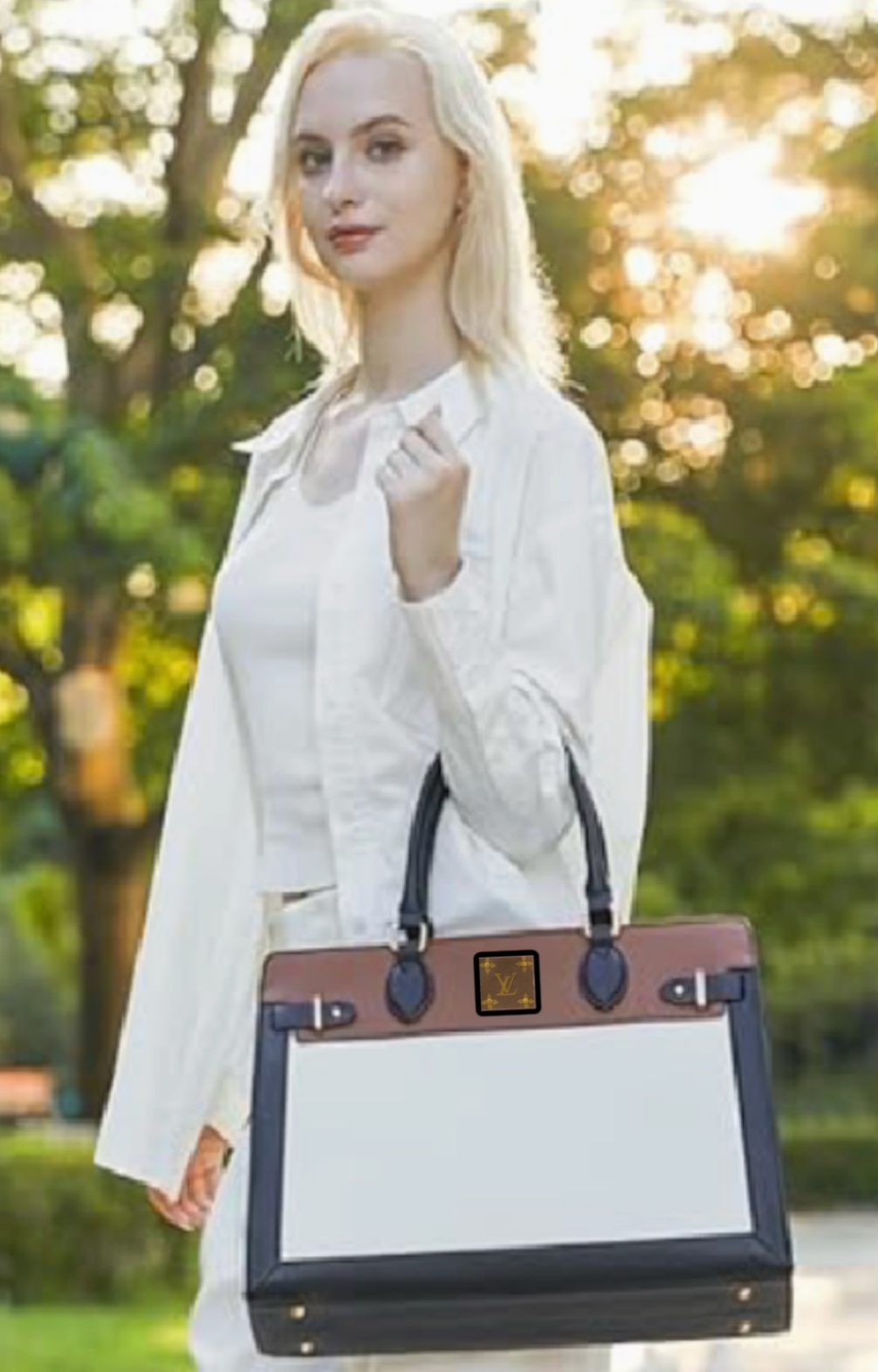 Upcycled 3 Tone Laptop Bag