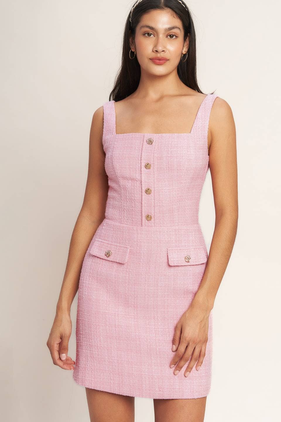 A woven tweed mini dress - ID23333
