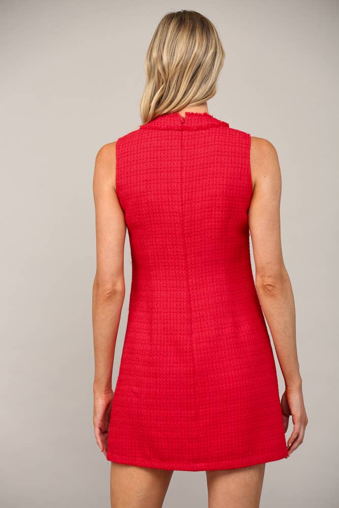 FRONT PATCH POCKET SLVL TWEED DRESS FD32156