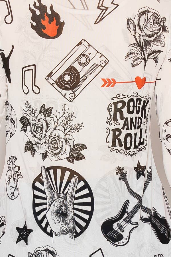 Rock N Roll Mesh Long Sleeve Top