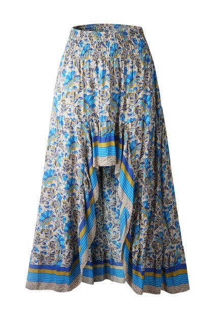 Floral Print Irregular Line A Line Fit Skirt